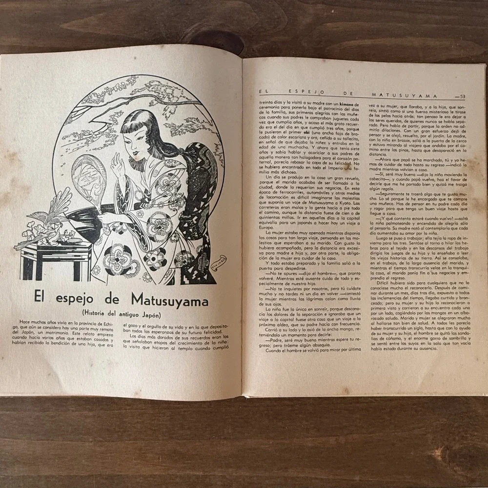 Vintage 1958 Cuentos de Hadas Japoneses Editorial Molino Emilio Freixas Hardcove